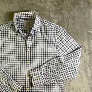 Charles Tyrwhitt Mens Extra Slim Fit Non Iron Blue Check Dress Shirt 15 1/2